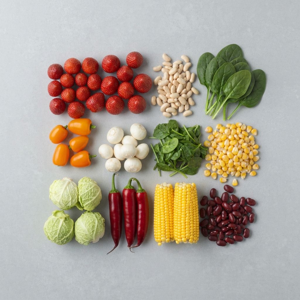 Various vegetables and legumes