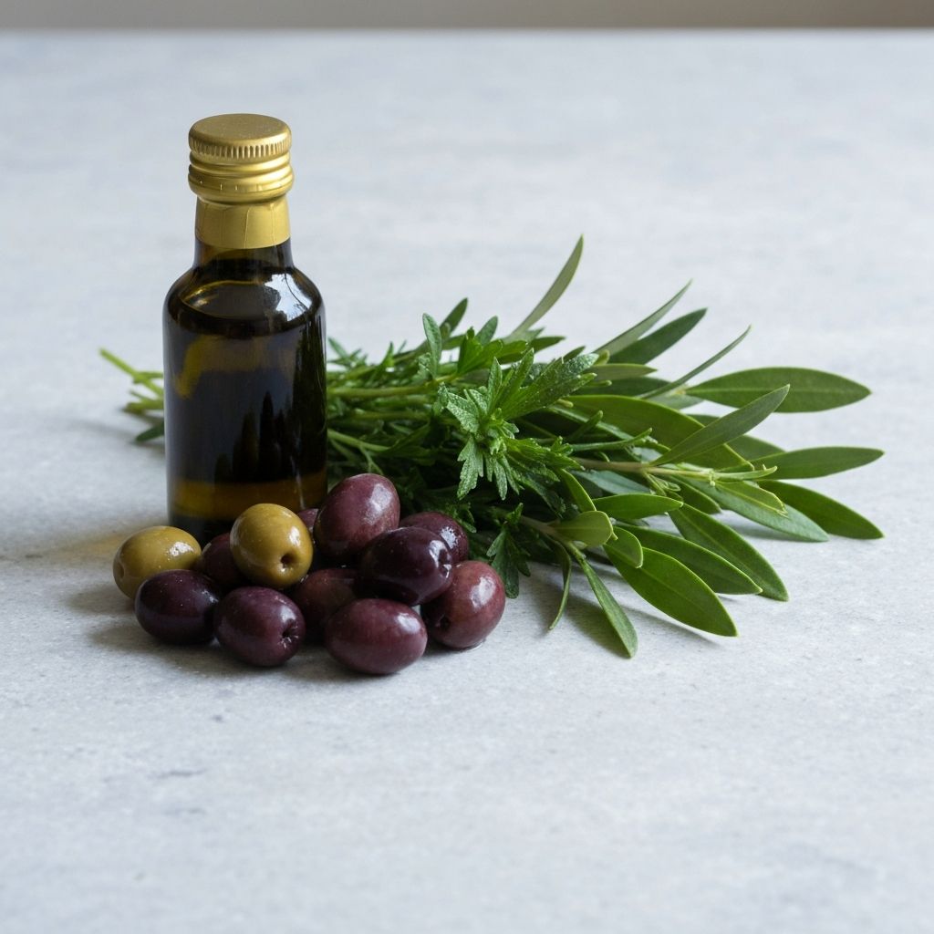 Olive oil with fresh herbs